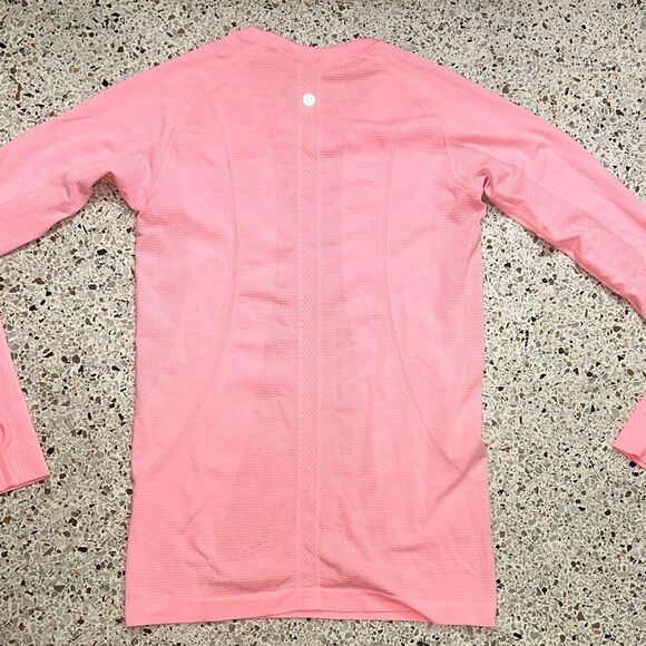Lululemon run swiftly tech long sleeve shirt top 8 pink thumb holes - Picture 1 of 7